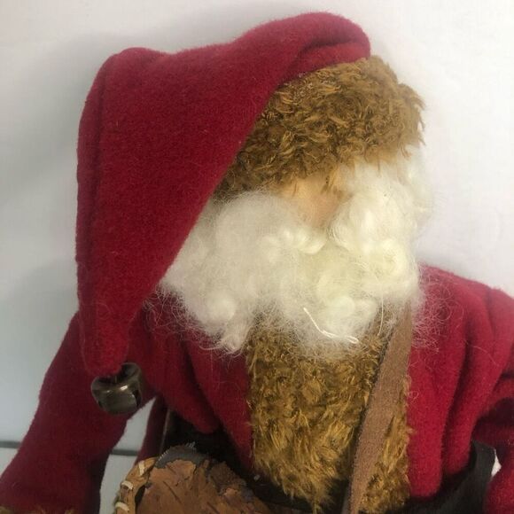 vintage old world santa primitive star bag satchel shelf sitter no face 11 inch - Picture 8 of 11
